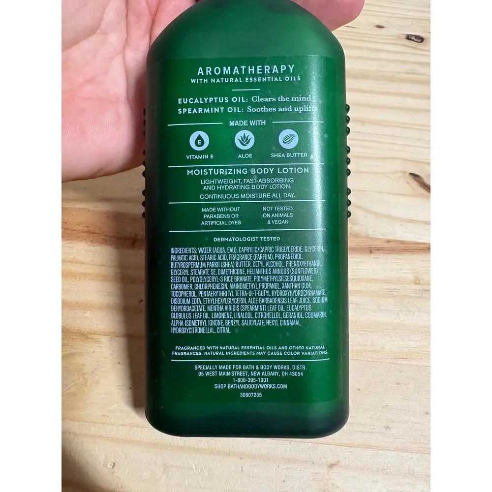 Bath and Body Works Stress Relief Aromatherapy Eucalyptus Spearmint Body Lotion